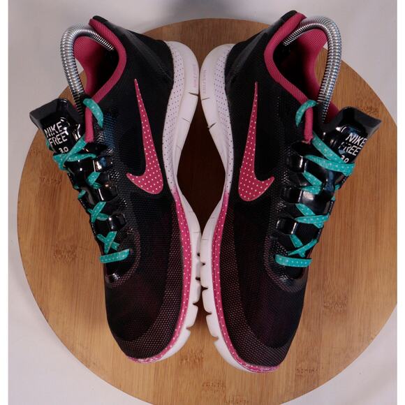 Nike Free 3.0 Running Sneakers Shoes Women 8 Black Pink - Picture 9 of 14
